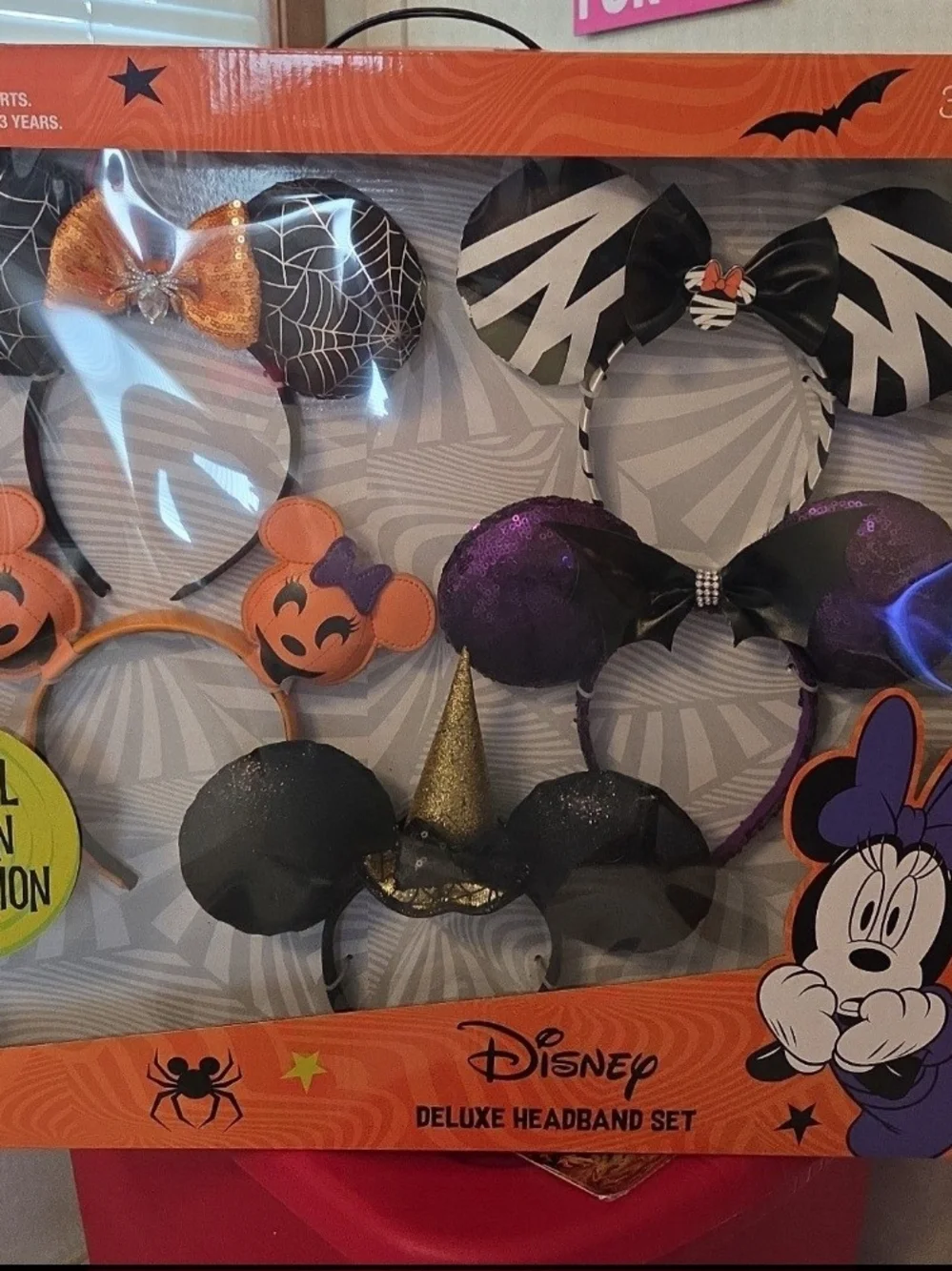 Disney Halloween Minnie Ear Headband Set - Black, Orange, Purple